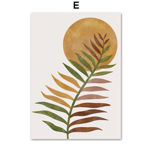 Terracotta monstera vase painting Nordic abstract wall decoration - vue 13 sur 15