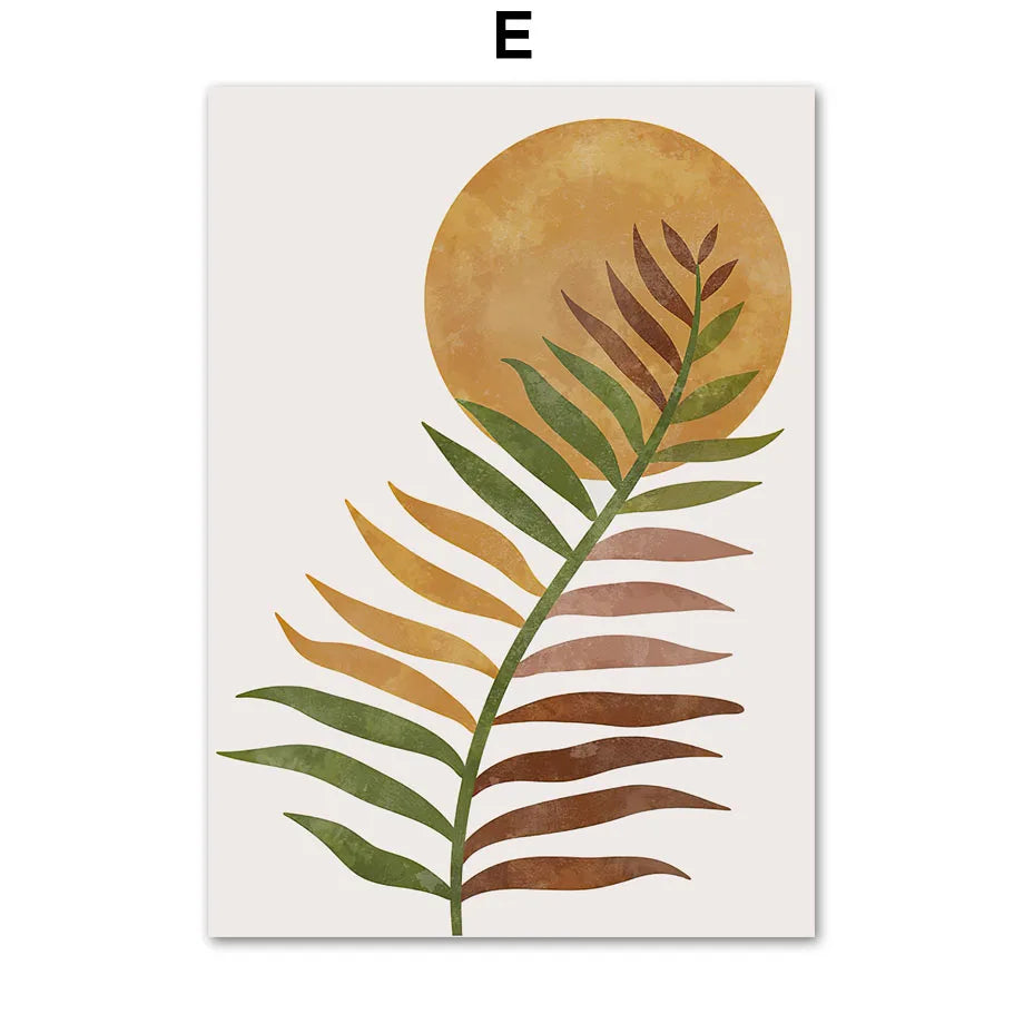 Terracotta monstera vase painting Nordic abstract wall decoration - vue 13 sur 15
