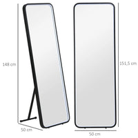 HOMCOM full body mirror with LED lights 151,5x50 cm memory function