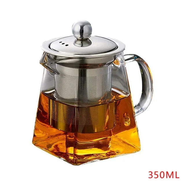 Théière verre résistant avec infuseur inox transparente élégante - vue 11 sur 11
