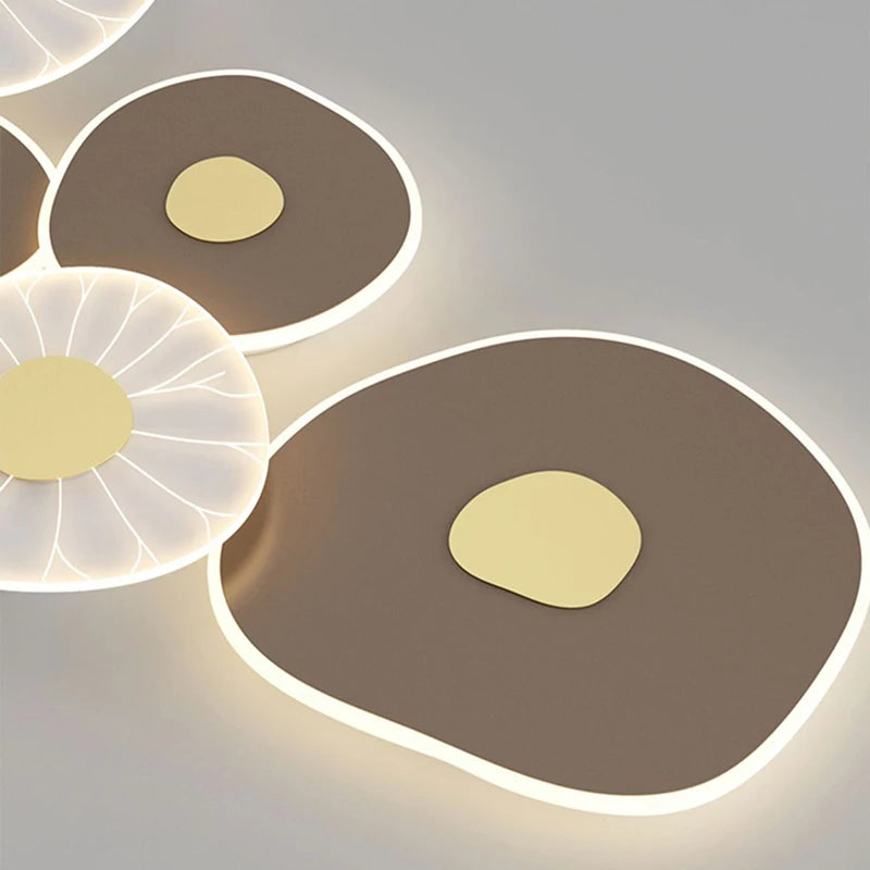 applique murale led feuille de lotus 3 luminaires gradation variable décoration artistique - vue 6 sur 7