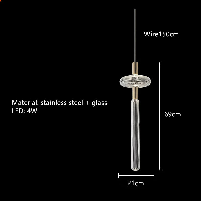 suspension tubes lumineux en verre transparent design nordique réglable - vue 13 sur 20