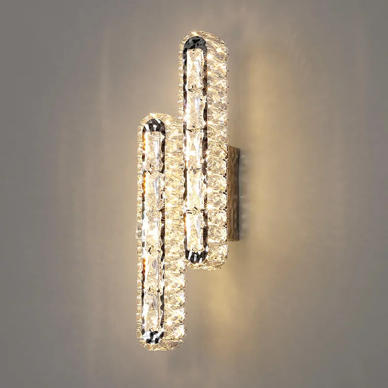 applique murale led moderne en cristal rectangulaire nordique - vue 5 sur 13