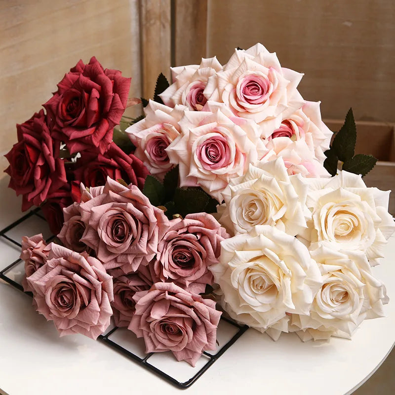 bouquet de roses artificielles pour décoration intérieure et extérieure - vue 3 sur 14