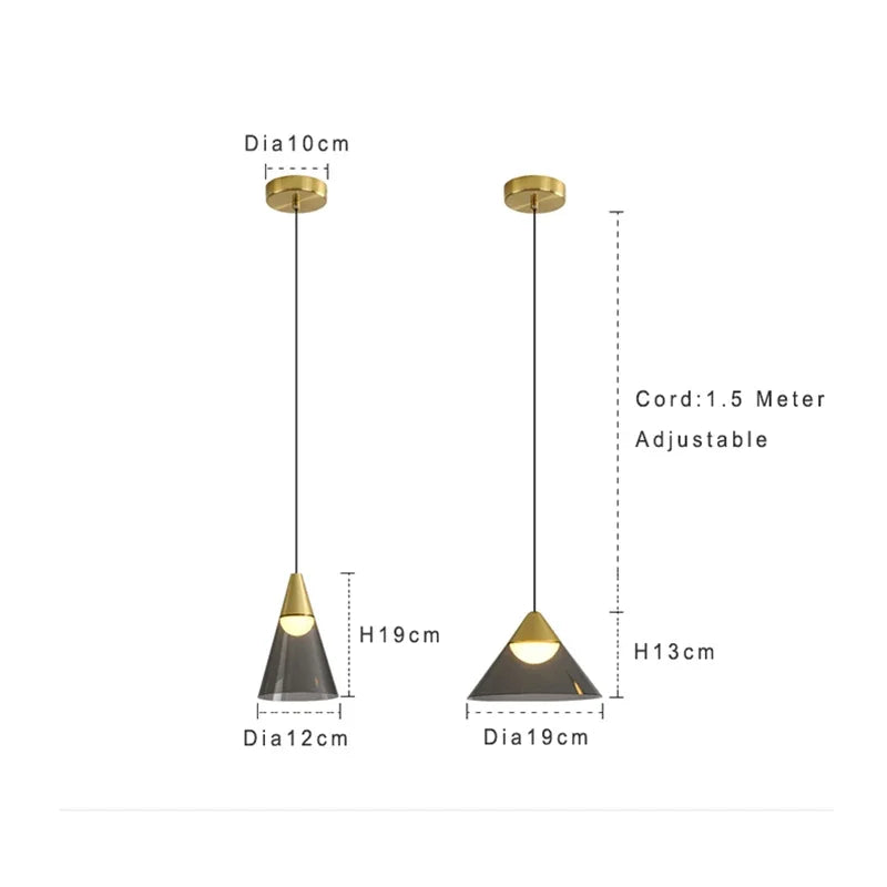 Lamp Modern Pendant Light, 1-Light Gold LED Pendant Light Fixture For Kitchen Island Bedroom Hallway Dining Room Living Room Ca - vue 7 sur 10