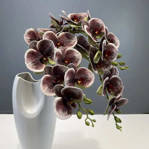 fleurs artificielles orchidée papillon en coton et silicone décoratives