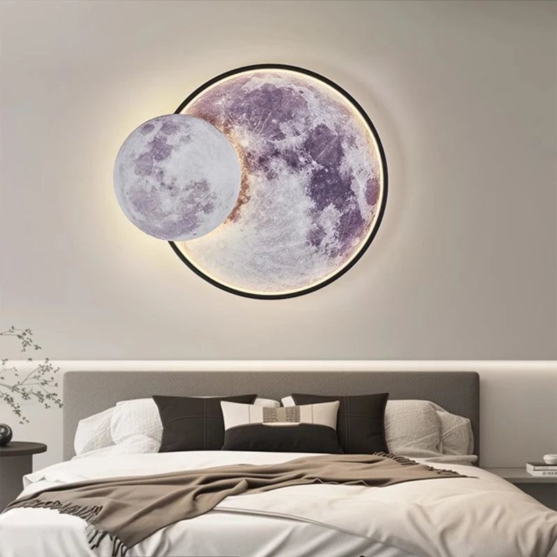 applique murale ronde lune moderne décorative pour intérieur et cadeau - vue 5 sur 8