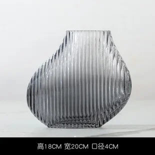vase en verre soufflé à rayures pour décoration florale créative - vue 8 sur 8