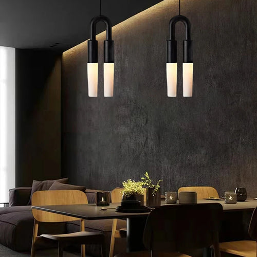 suspension led en métal et acrylique design moderne cordon réglable