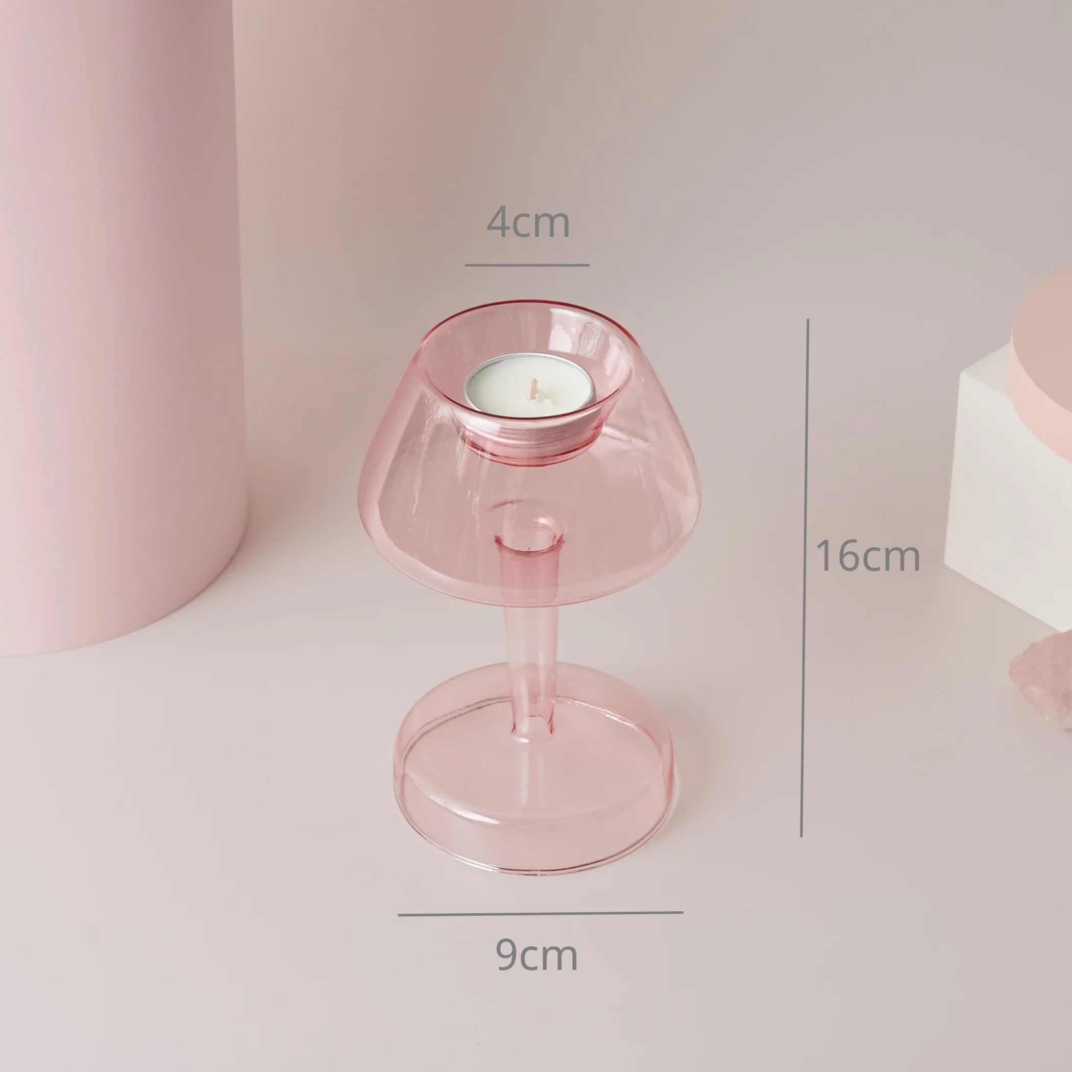 bougeoir en verre conique pour table de mariage et décoration nordique - vue 13 sur 28
