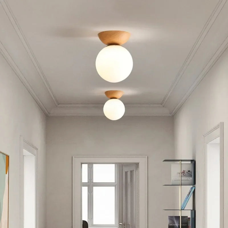 plafonnier led style japonais design nordique luminaire décoratif idéal - vue 6 sur 10