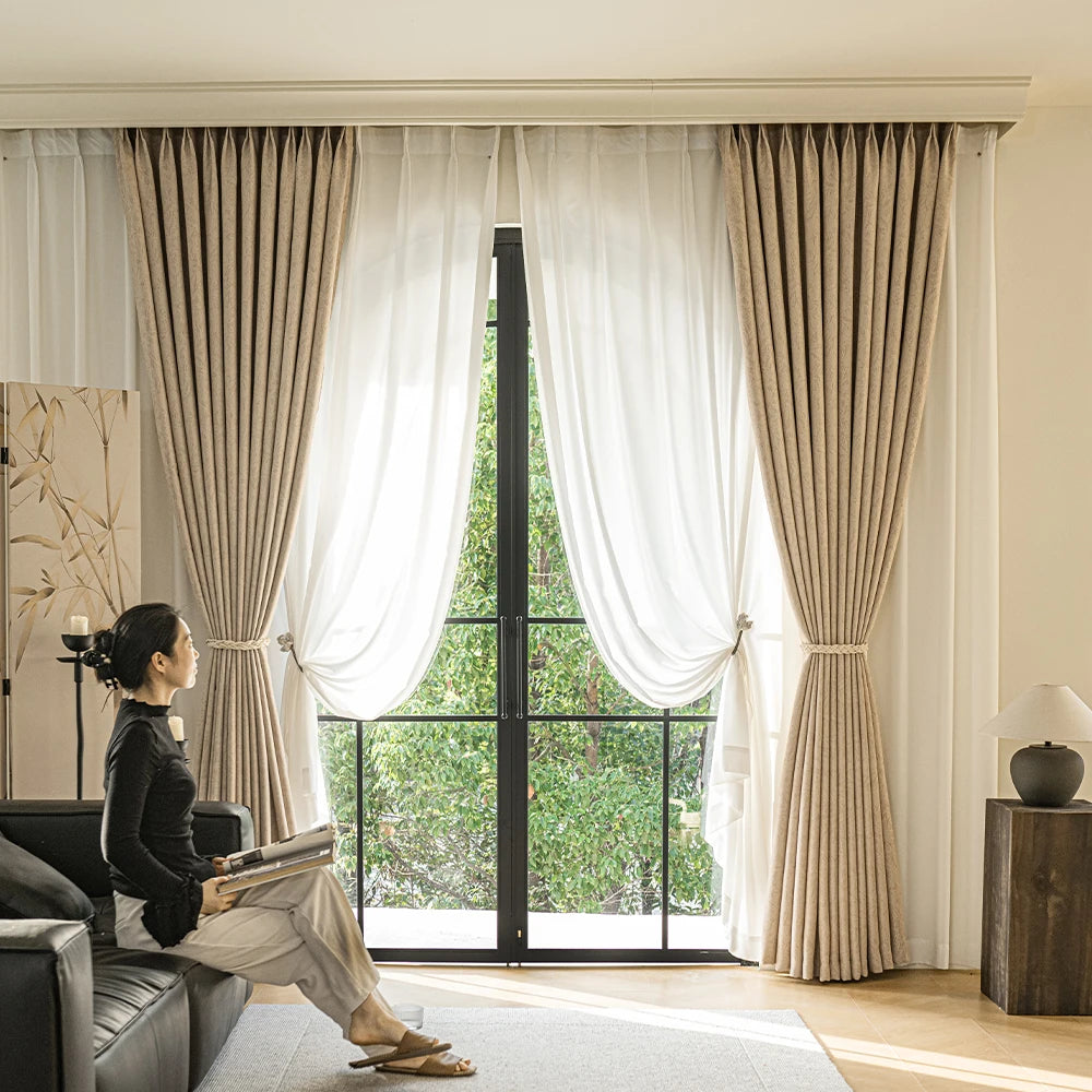 Rideau occultant floral style français pour salon chambre - vue 3 sur 11