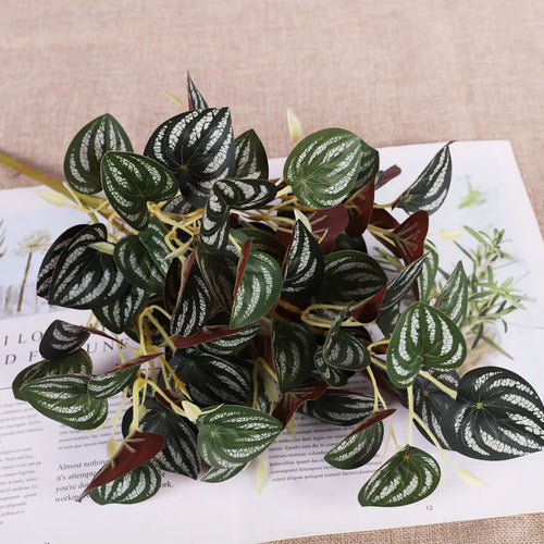 Plastic Artificial Plants For Home Decor, Faux Plants Artificial Wall Grass Jungle Party Supplies Greenery Garden Decoration - vue 10 sur 12