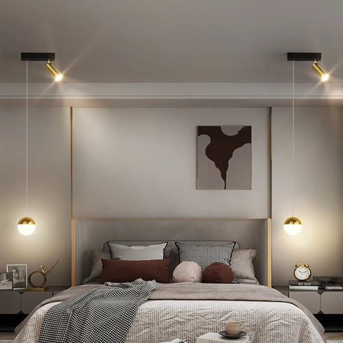 Modern nordic minimalist LED moon pendant light for home decor - vue 5 sur 13