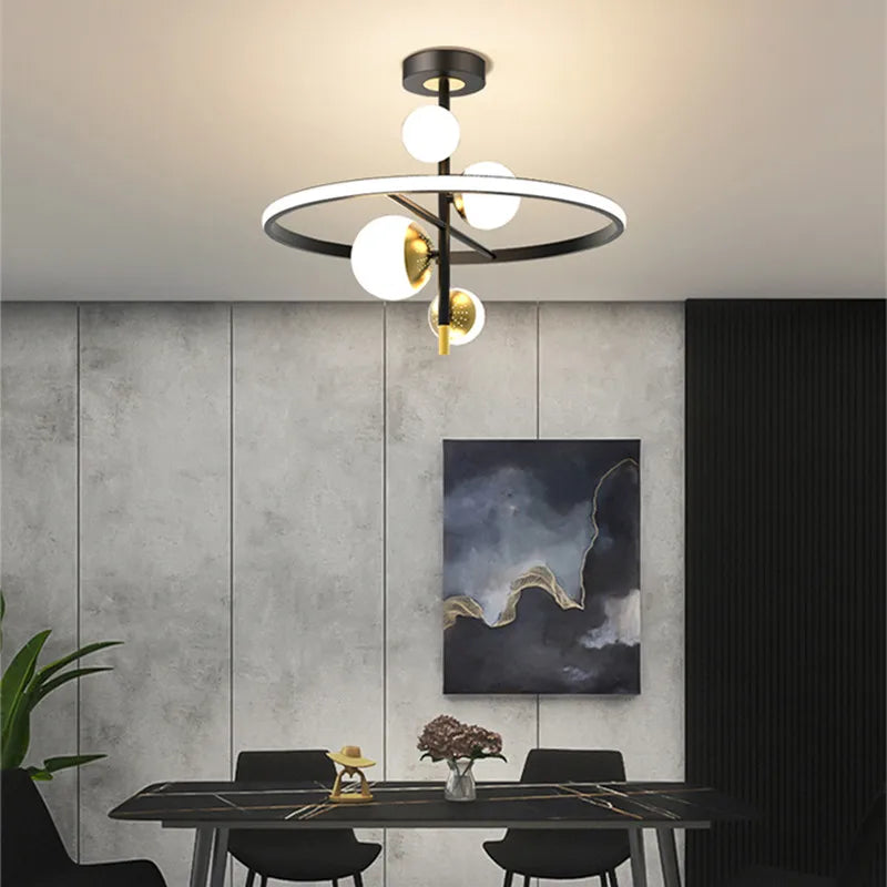 plafonnier led à anneau pour décoration intérieure moderne - vue 5 sur 7