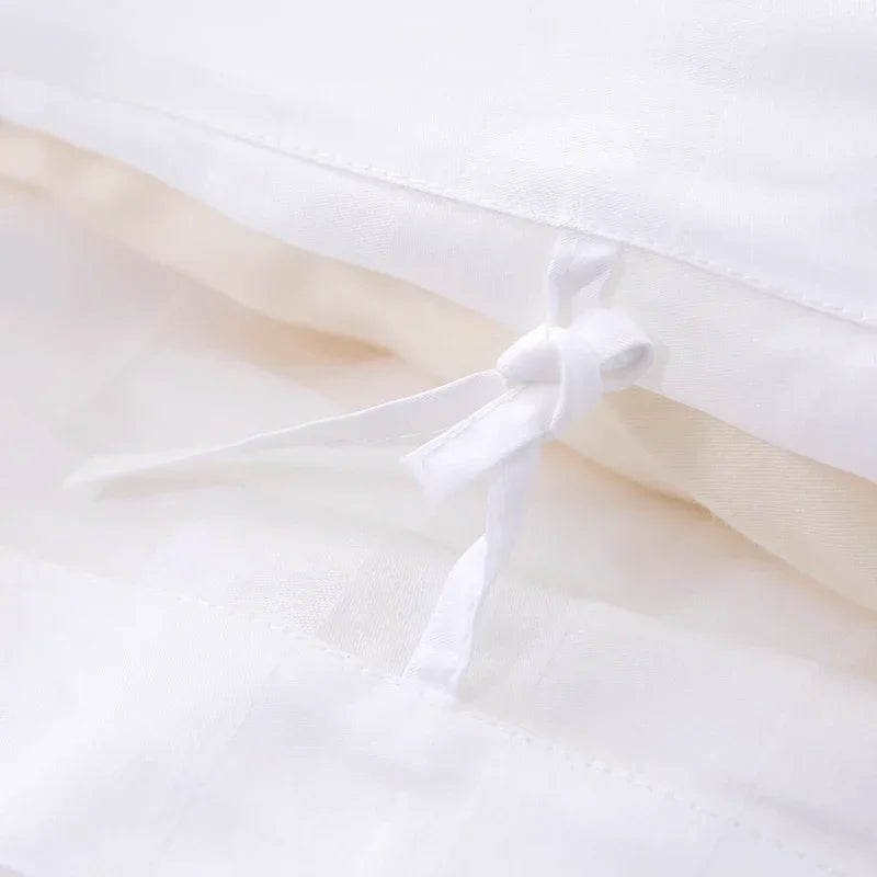 parure de lit luxe en coton égyptien drap taies oreiller satin