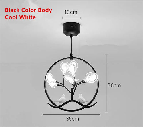 lustre design nordique cage à oiseaux branche d'arbre halo - vue 11 sur 12