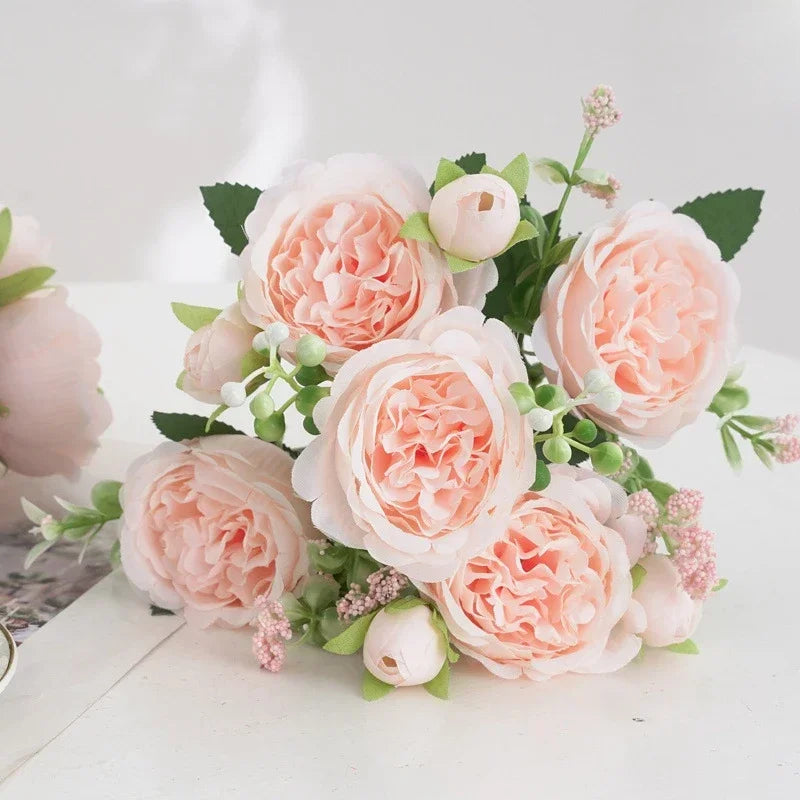 bouquet de pivoines artificielles pour décoration florale intérieure - vue 17 sur 17