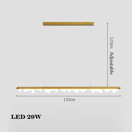 Modern minimalist gold and black chandelier for pendant lighting - vue 13 sur 12