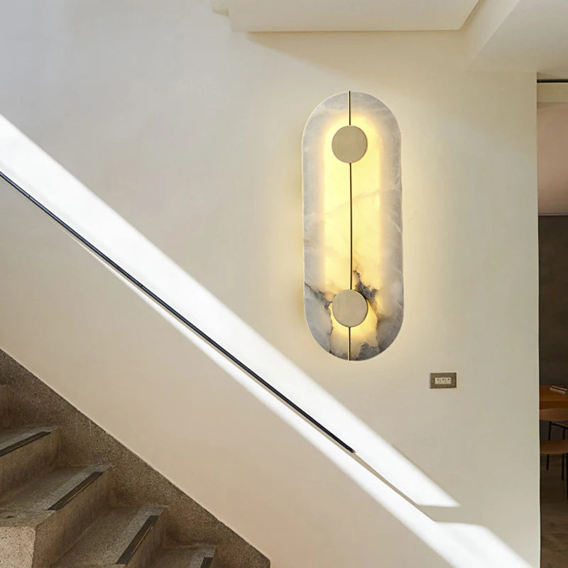applique murale moderne en marbre et cuivre doré nordique créatif - vue 4 sur 6
