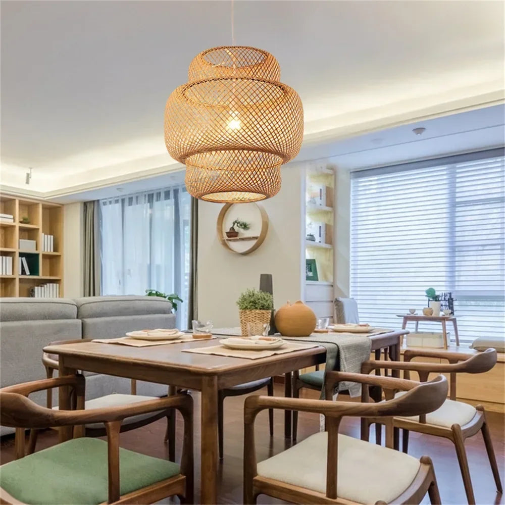 Suspension classique en bambou tissé - vue 4 sur 8