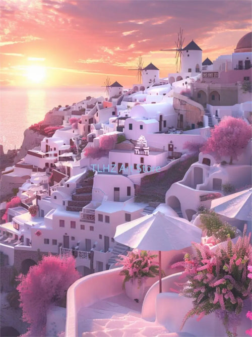 affiches modernes de paysage de voyage en grèce santorin