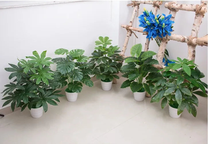 Plastic Monstera Tree for Desk Decoration, Fake Plant, Monstera, No Pot,Geen, Home Garden Decor, 60cm - vue 6 sur 11