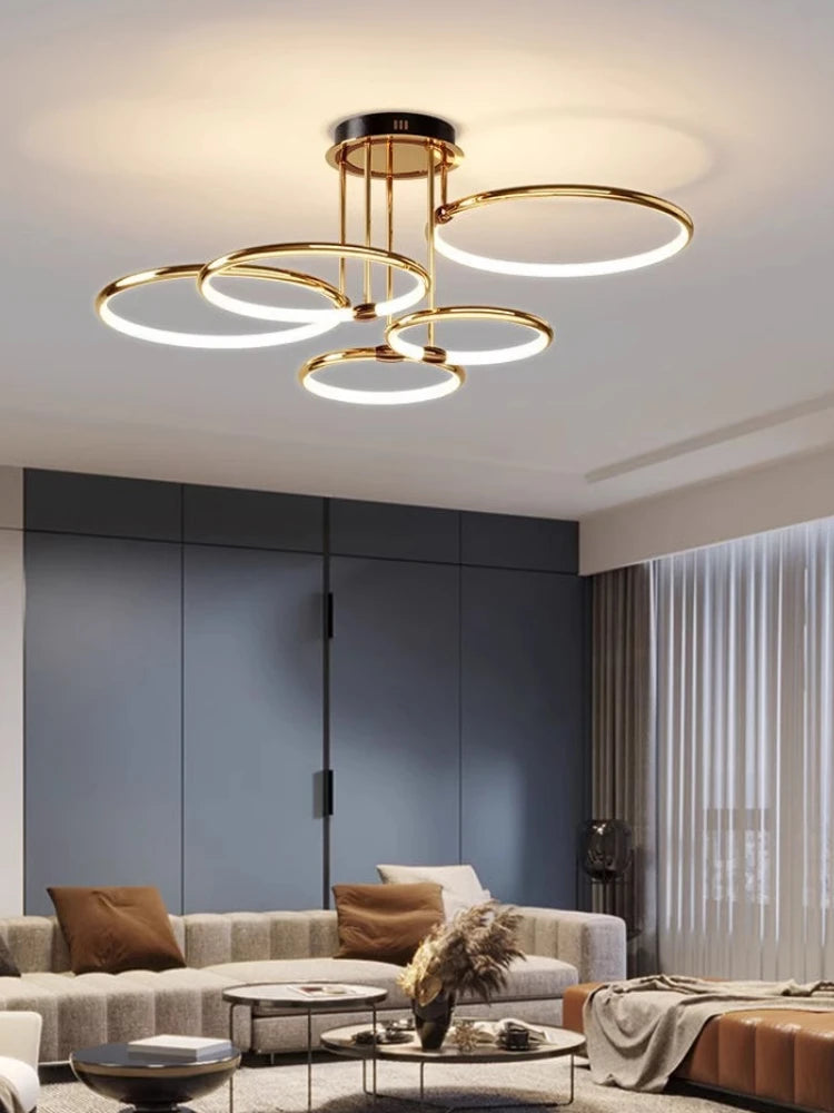 lustre décoratif moderne en anneau pour intérieur élégant - vue 3 sur 10