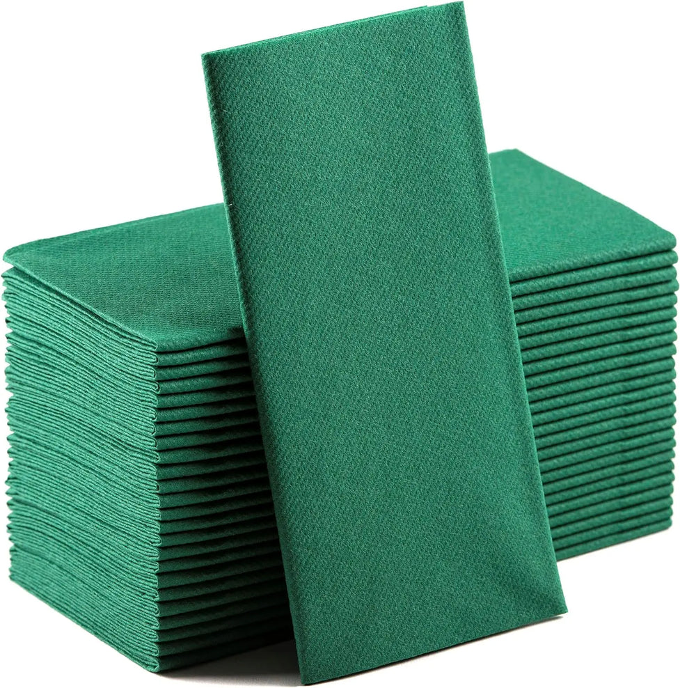 Serviette de table papier effet lin lot 100