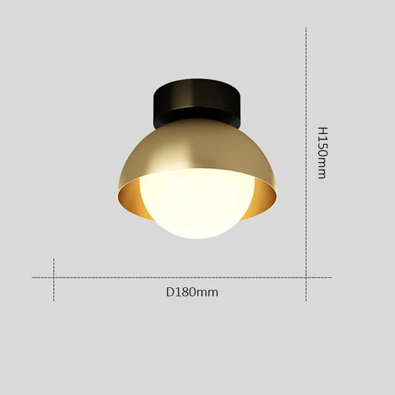 Modern minimalist copper corridor lamp with three colours