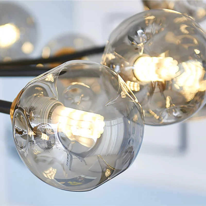 lustre nordique led en verre suspendu pour décoration intérieure - vue 5 sur 14