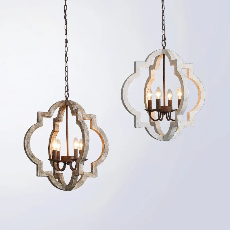lustre vintage en bois massif pour un intérieur élégant - vue 9 sur 8