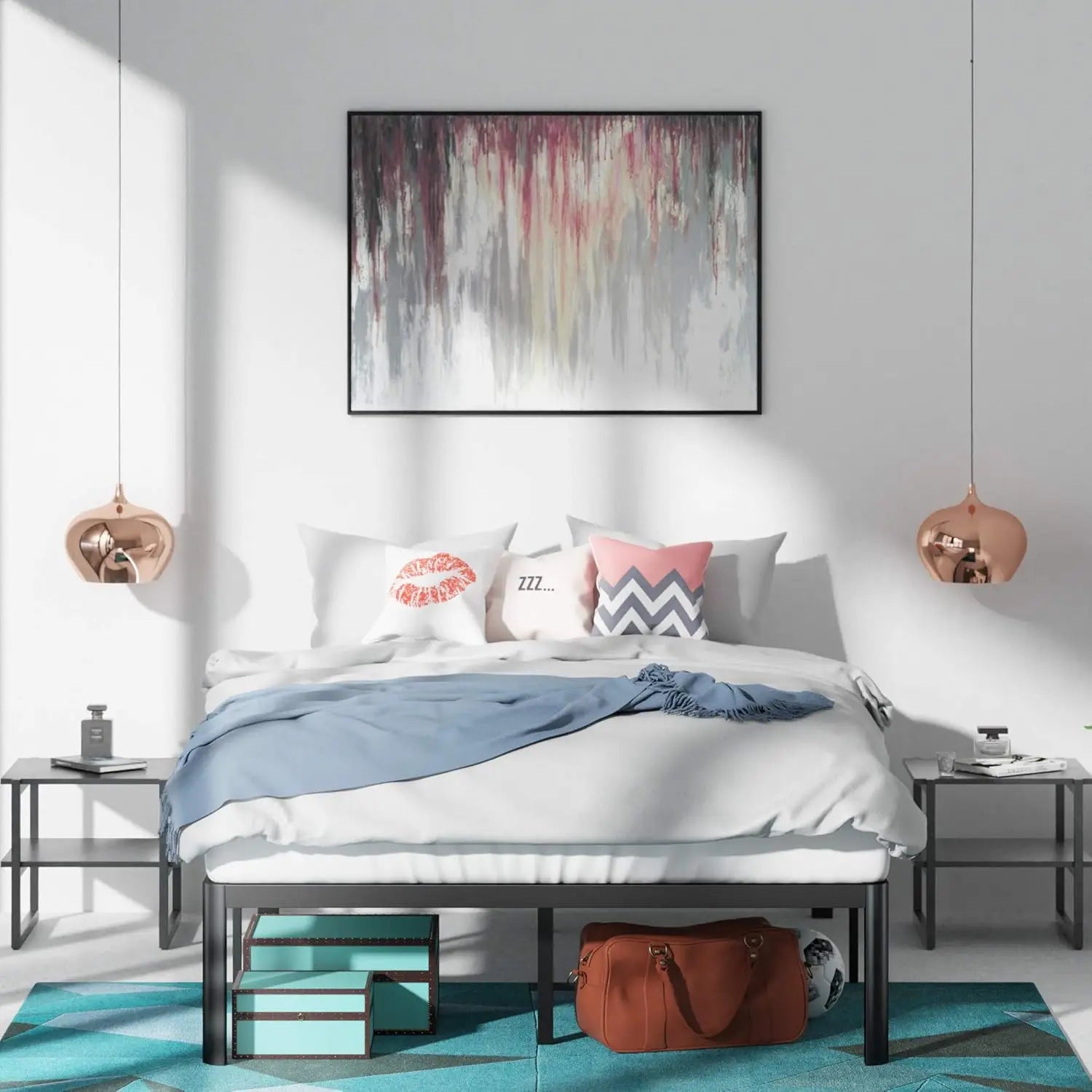plafonnier métal avec rangement sous le lit 41 cm - vue 6 sur 6