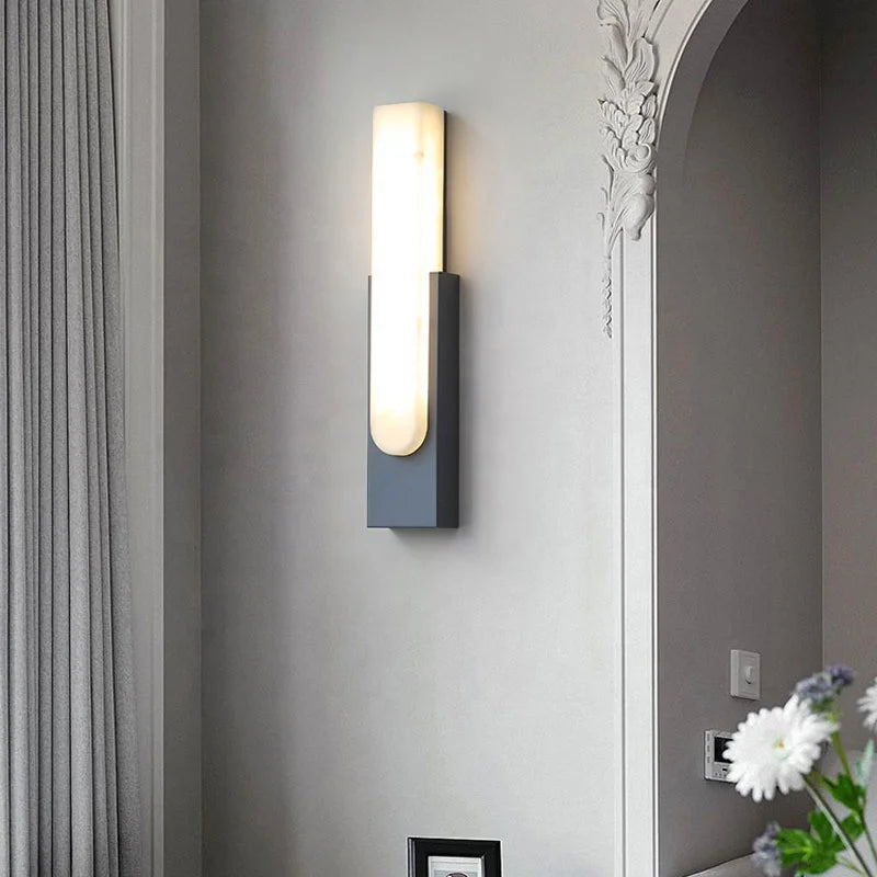 applique murale moderne nordique led en marbre simple créatif - vue 3 sur 11