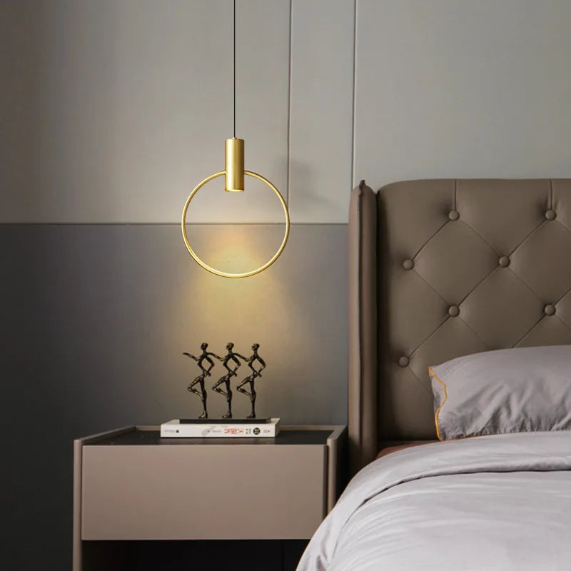 lustre minimaliste en laiton à 3 anneaux avec gradation variable - vue 4 sur 8