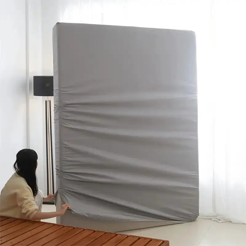 1pc 6-Sides Fully Enclosed Waterproof Mattress Cover With Zipper (Without Pillowcase), Dust-proof Mattress Protector Solid Color - vue 8 sur 8