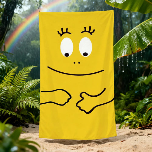 Serviette de plage barbapapas dessin cartoon seche rapide