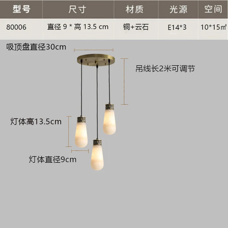 suspension créative en jade pour éclairage intérieur élégant - vue 8 sur 9