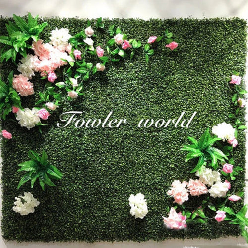 Custom Size Artificial Plant Wall Lawn, Green Plant Background Wall, Home Garden, Wedding Decoration, Plastic Lawn - vue 18 sur 18