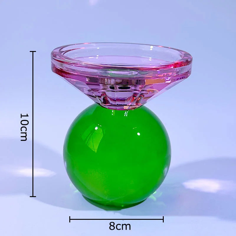 Coloured crystal candle holders for modern and romantic decor - vue 11 sur 11