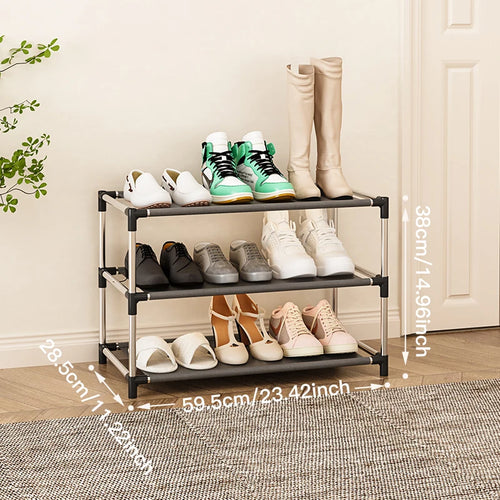 étagère à chaussures en métal tendance gain de place pratique - vue 10 sur 12