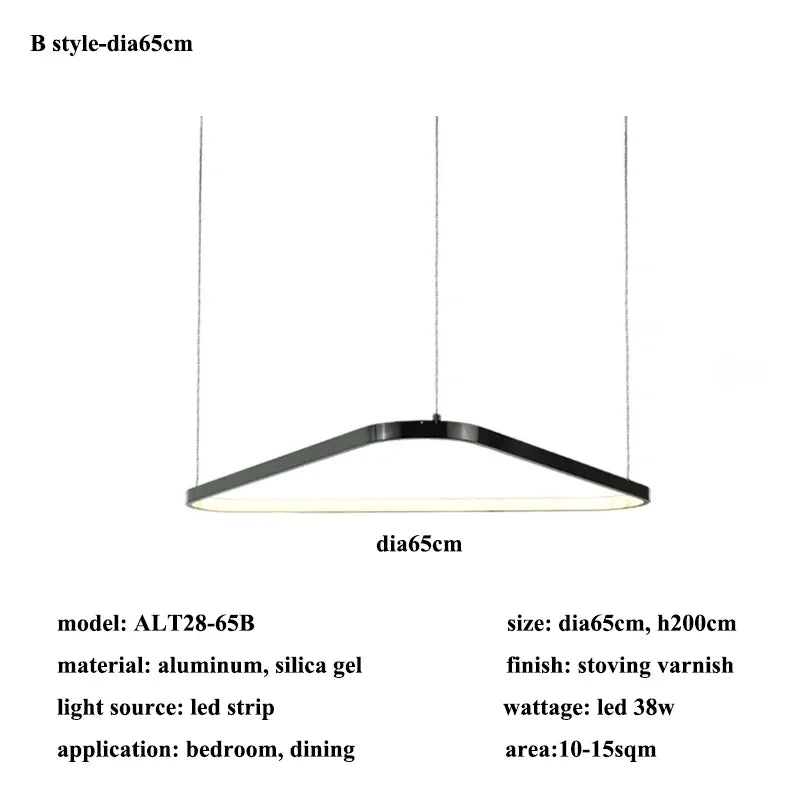 lustre Moderne noir irrégulier Led éclairage salon salle à manger nordique décor à la maison chambre - vue 12 sur 13