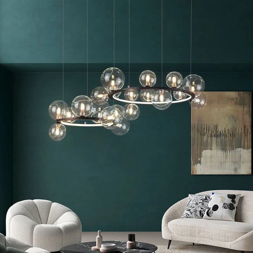 lustre en verre design moderne avec bulles pour intérieur élégant - vue 3 sur 18
