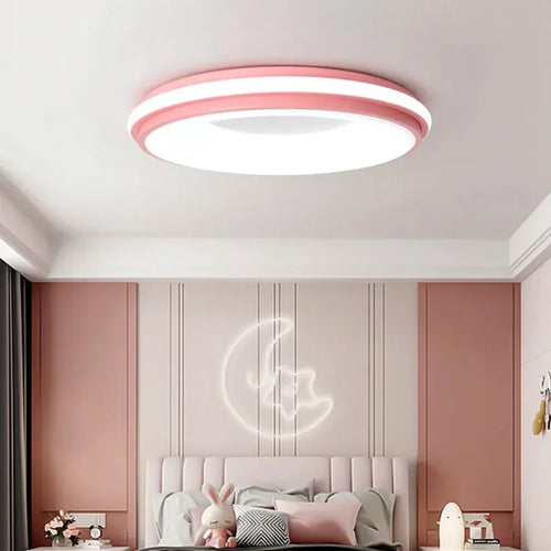 plafonnier led nordique macaron lumière circulaire moderne éclairage maison - vue 3 sur 12