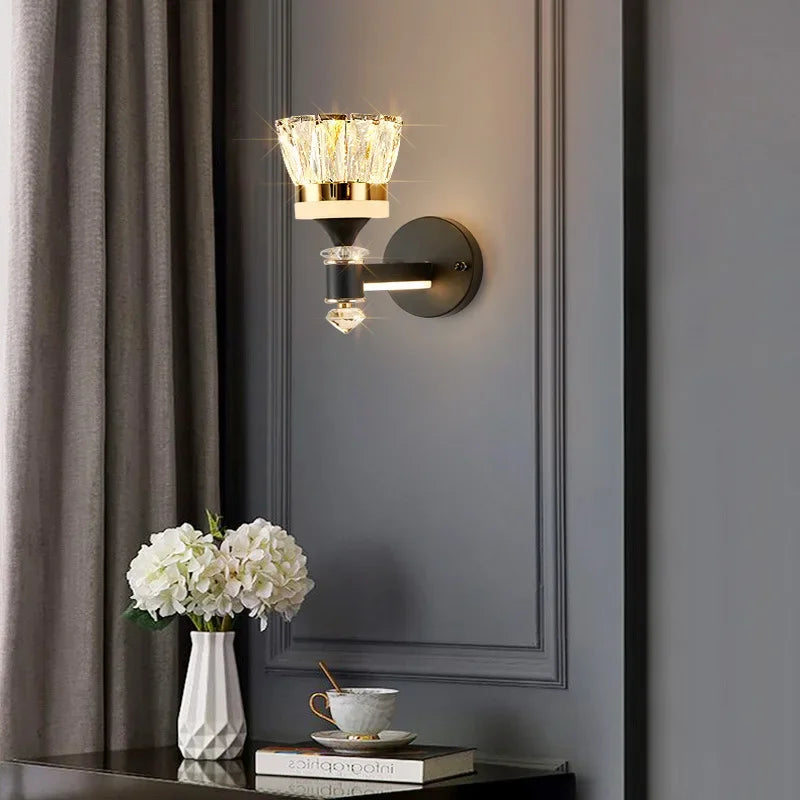 applique murale nordique créative en cristal design moderne décoratif d'intérieur - vue 4 sur 12