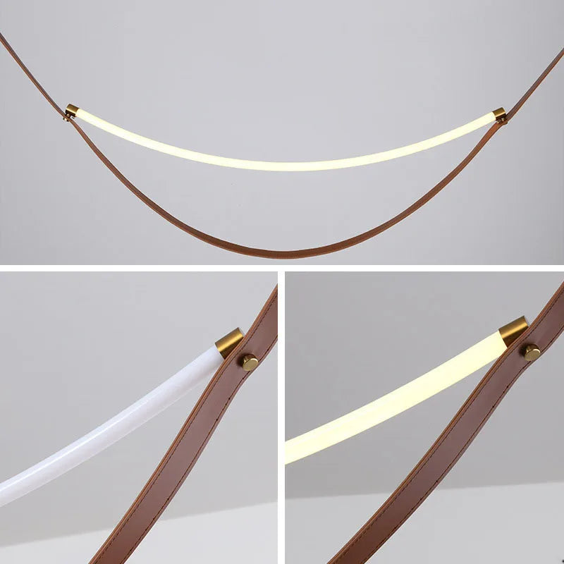 lustre led en silicone et cuir artificiel pour hôtel - vue 6 sur 11