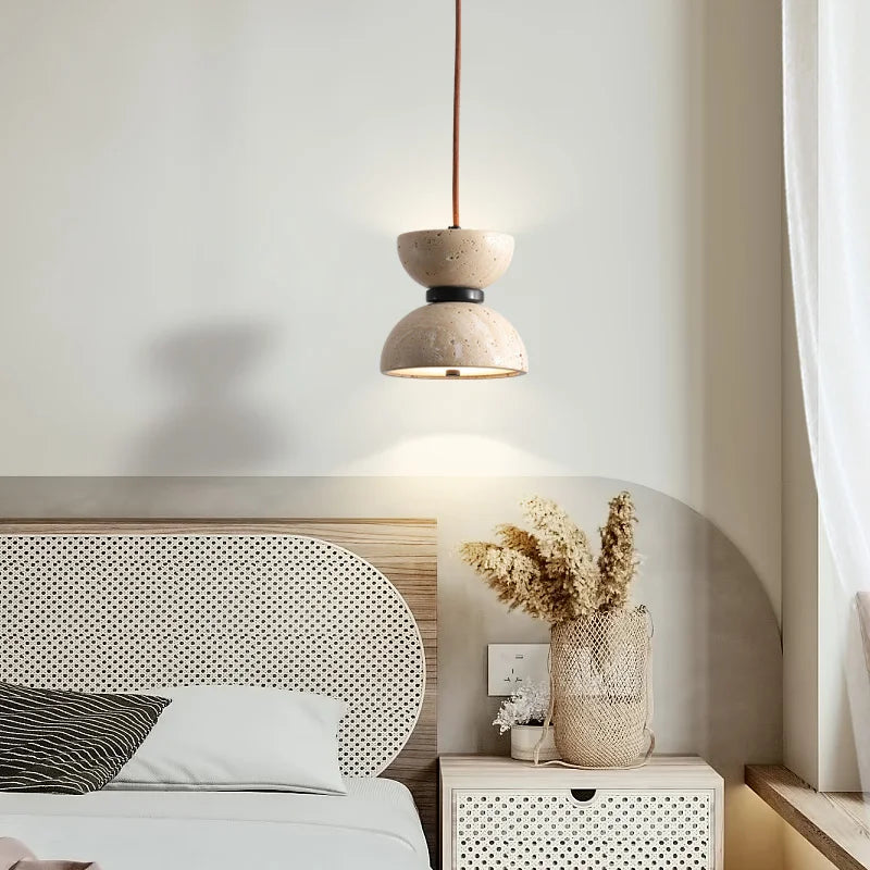 suspension en pierre naturelle rétro avec éclairage led décoratif - vue 4 sur 6