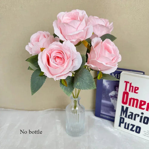 bouquet de roses artificielles en soie pour mariée décoration élégante - vue 15 sur 16