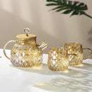 Bouilloire en verre avec filtre et couvercle bambou