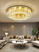 plafonnier led classique en cristal chromé pour intérieur moderne